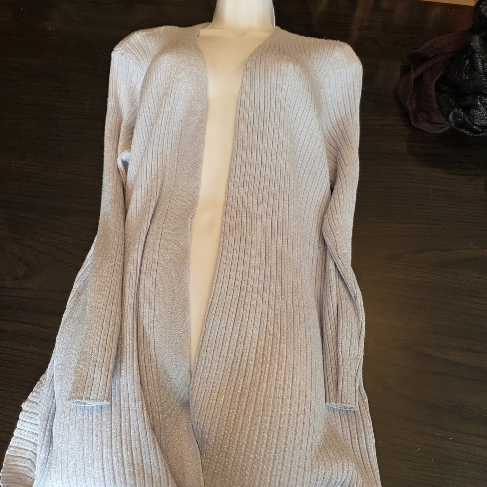 Calvin Klein Light Gray Women's Cardigan So Soft Ribbed Xl